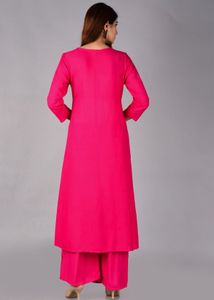 Pink Kurta Palazzo Dupatta Set