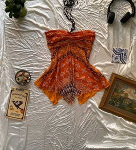 Orange Patterned Top