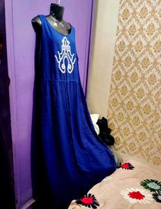 Blue Sleeveless Maxi Dress