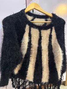 Striped Poncho Sweater