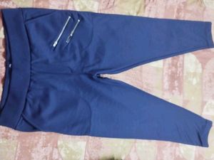 Blue Zipper Pocket Lounge Pants