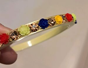 Multicolor Golden Crystal Bangles
