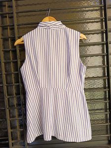 Striped Sleeveless Blouse