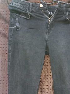 H&amp;M Black Ripped Bootcut Jeans