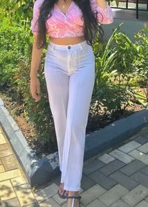 White Wide Leg Trousers