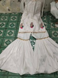 New White Gharara Suit Ne
