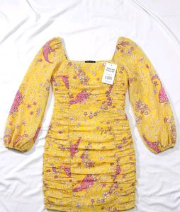 With Tag Floral Bodycon Mini Dress