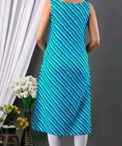 Blue Striped Sleeveless Dress