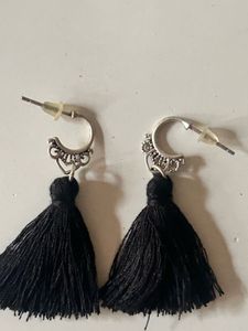 Black Thread Tassel Earring