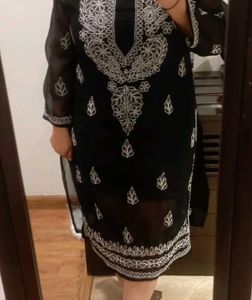 Black Embroidered Tunic Top