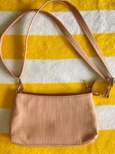 Salmon Chevron Shoulder Bag