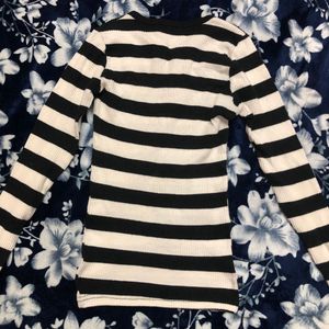 Striped Long Sleeve Tight Top