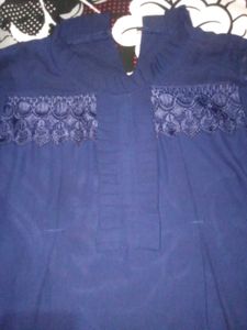 Navy Blue Embellished Top