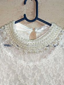 Stylish White Lace Top Layered