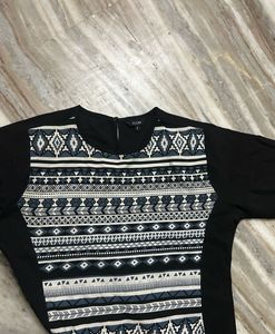 Patterned black kurti