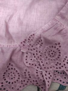 Pink Eyelet Peplum Top