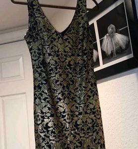 Golden Floral Dress
