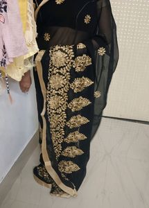 Black Embroidery Saree
