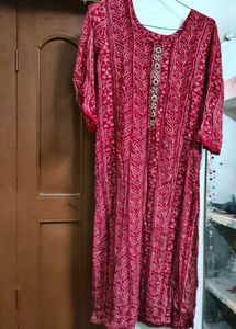 Red Printed Kurta