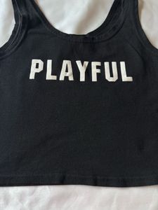 Black Sleeveless Crop Top