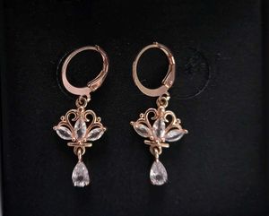 Korean Rose Gold Teardrop Dangle Earrings