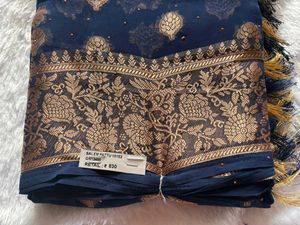 Elegant Navy Blue Saree
