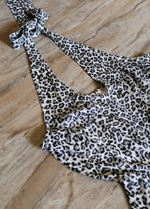 (Leopard Print ) Backless Halter dress