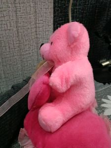 2 Teddy Sitting On Heart Saying I Love You