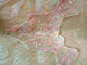 Fully embroidered floral baby pink body suit
