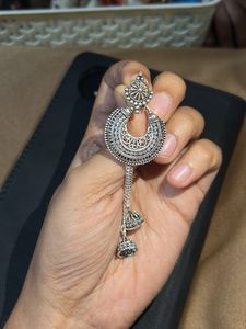 Silver Jhumka Earrings