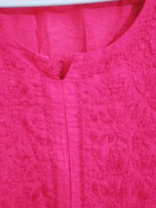 Embroidered Pink Kurta With Pant