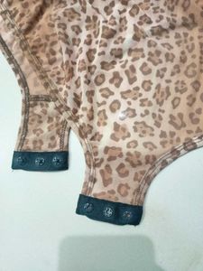 Leopard Print Mesh Bodysuit Free Size M,L