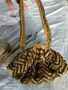Beaded Golden Clutch