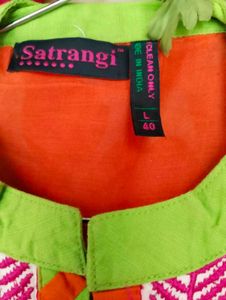 Ethnic Kurti with Colorful Embroidery