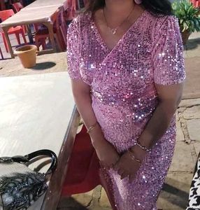 Pink Sequin Party Dress