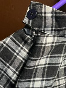 Collar Plaid Crop Blazer And Skater Skirt Set