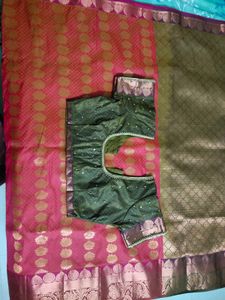 Elegant pink Semi Silk Saree