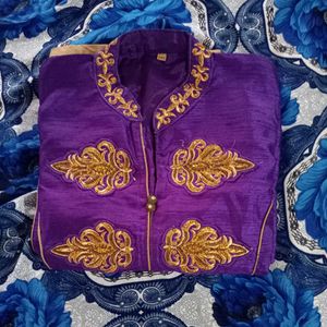 Purple Embroidered Sherwani