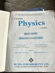 Selina ICSE Class 10 Physics Text Book