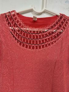 Coral Sleeveless Party Dress