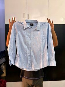 Powder Blue Striped Formal Shirt