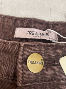 FREAKINS Brown Baggy Jeans