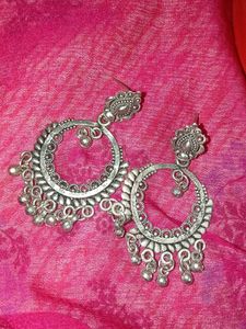 Silver Jhumka Earrings