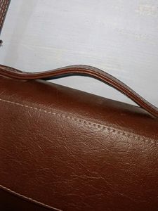 Leather office wear Brown royal look Crossbody Bag
