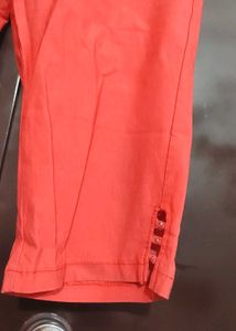 Coral Color Capri For Girl Or Woman 34 Waist