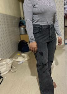 Denim Wit Turtleneck Top