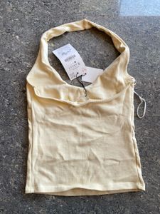 ✨ ZARA Butter Yellow Halter Top