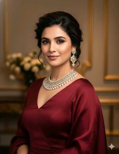 Elegant Pearl Jewelry Set With Earings &amp; Mangtika