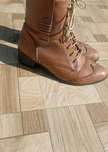 Brown Leather Boots For Women 👢