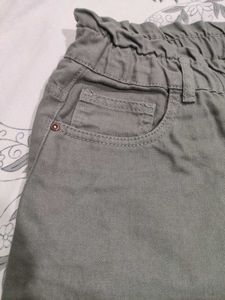 Olive Green High-Waisted Pants